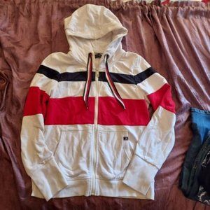 Preppy Tommy Hilfiger Sport White Logo Zip Up Hoodie